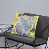 Yellow Organism Square Pillow