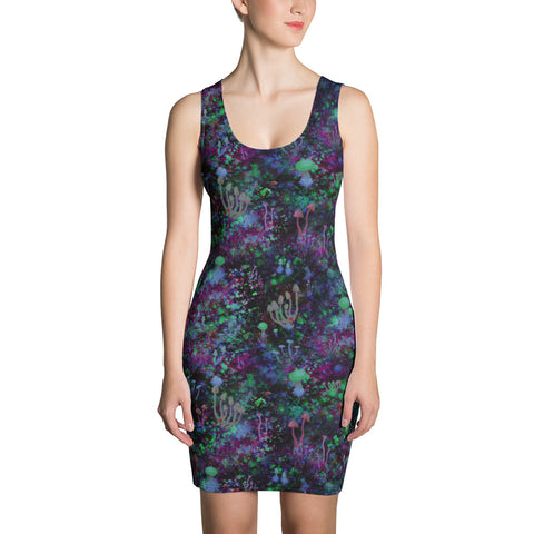 Space Shrooms Bodycon Dress
