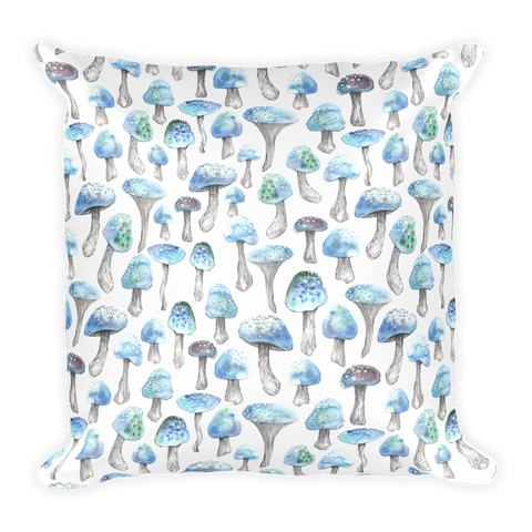 Blue Shroom Square Pillow