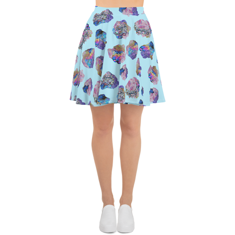 Blue Crystal Cluster Skater Skirt