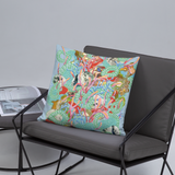 Light Blue Organism Square Pillow