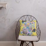Yellow Organism Square Pillow