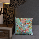 Light Blue Organism Square Pillow