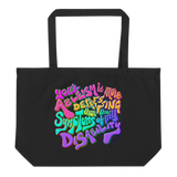 Ableism Rainbow Letters Large organic tote bag