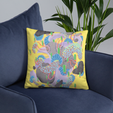 Yellow Organism Square Pillow