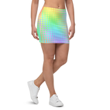 Rainbow Grid Mini Skirt