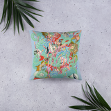 Light Blue Organism Square Pillow