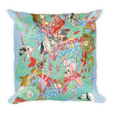 Light Blue Organism Square Pillow