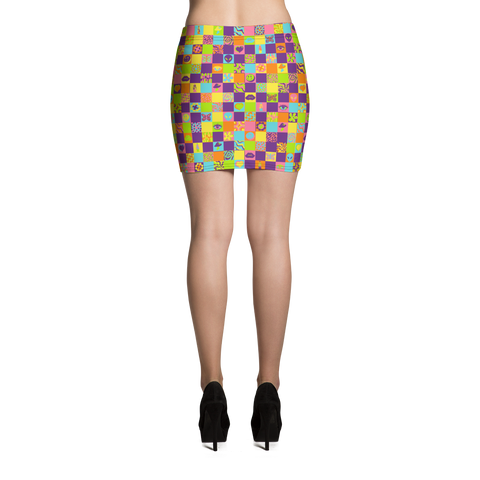 Disco Squares Mini Skirt