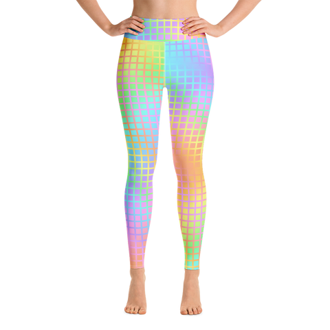 Rainbow Grid Yoga Leggings