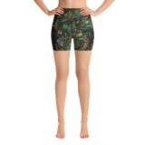 Midnight Mushrooms Yoga Shorts