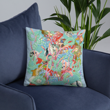 Light Blue Organism Square Pillow