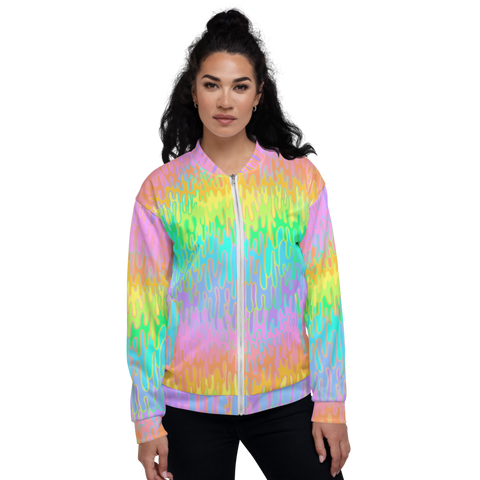 Rainbow Melt Unisex Bomber Jacket – Kirsten Hatfield